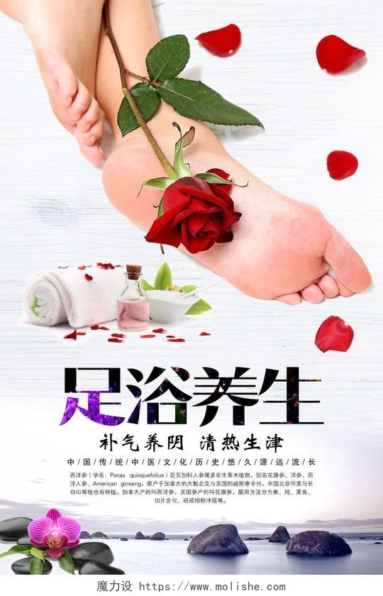 足浴养生中医泡脚中国传统文化宣传海报